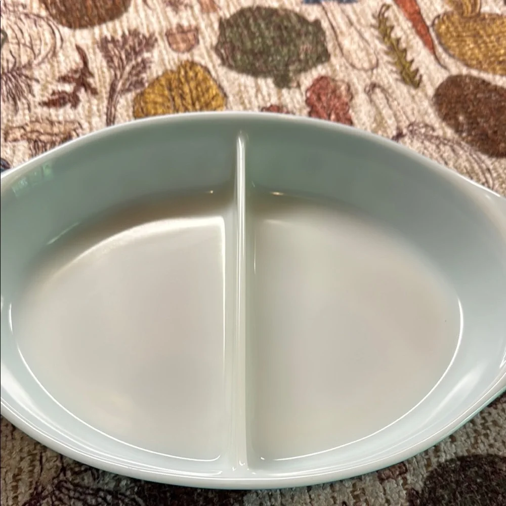 Vintage Pyrex Snowflake Divided Blue and White Food Storage Dish - Picture 4 of 5
